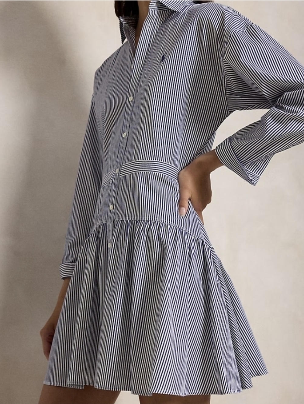 Polo Ralph Lauren Striped Cotton Poplin Paneled Shirtdress - Picture 3 of 5